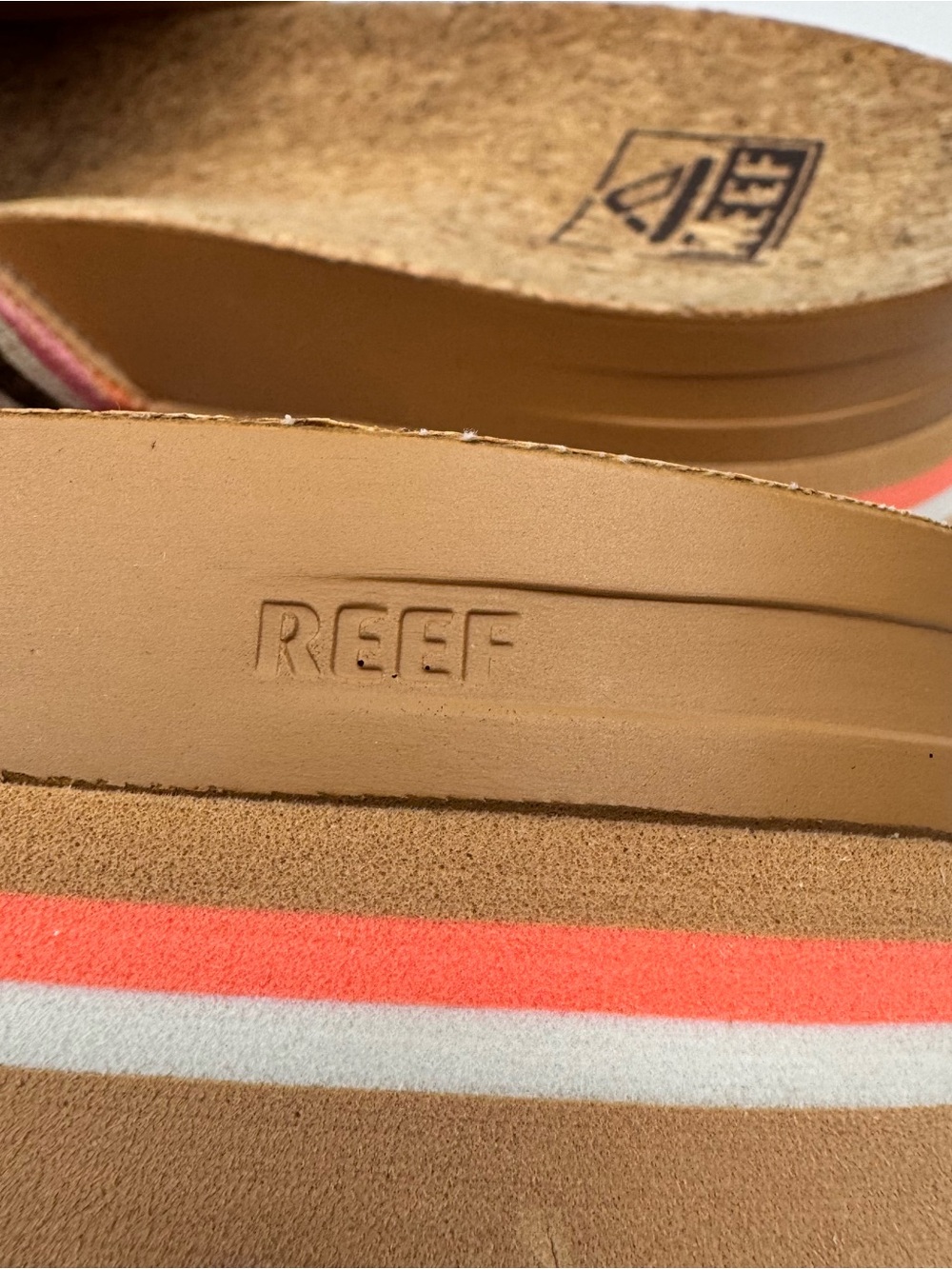 Reef women's platform slide sandals with a cork-styled footbed. Women’s size 8. - Picture 8 of 12